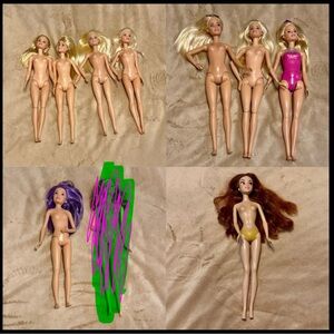 Lot of 8 Assorted Barbies and 1 Disney Princess Doll